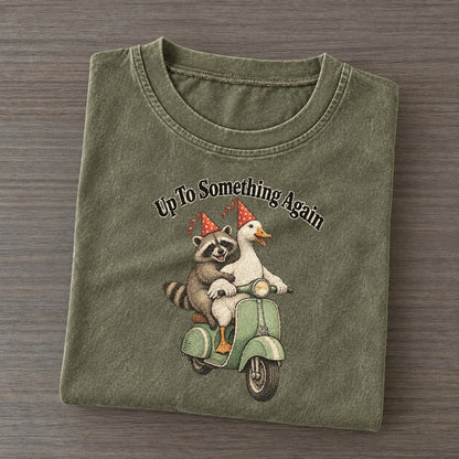 Up To Something Again Kerfuffle Club Vintage T-shirt – Army Green