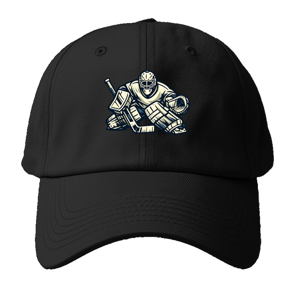 Hockey Goalie Baseball Cap – Black