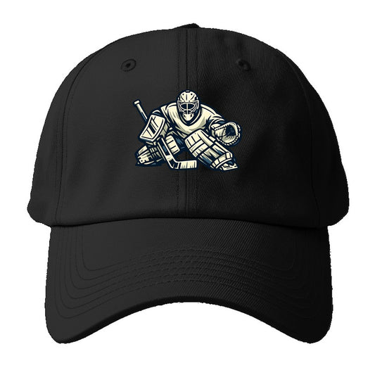 Hockey Goalie Baseball Cap – Black