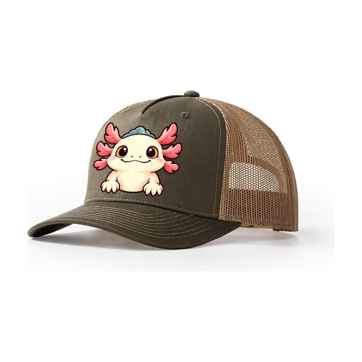 Tank Room Axolotl Aquarium Keeping Trucker Hat – Olive Khaki
