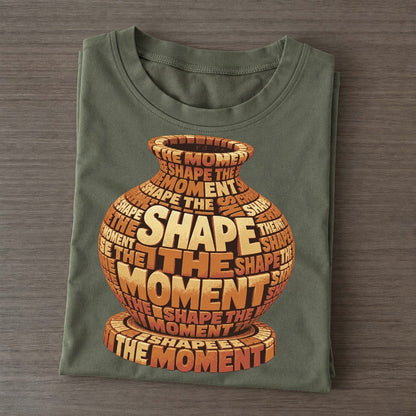 Clay Vase On Wheel Letter Sculpture Classic T-shirt – Army Green