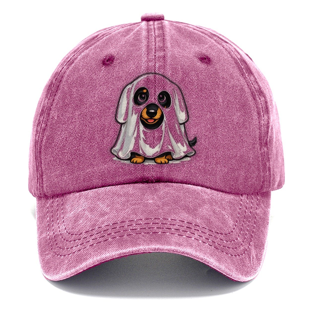 Dachshund Ghost Halloween Costume Classic Cap – Dusty Rose