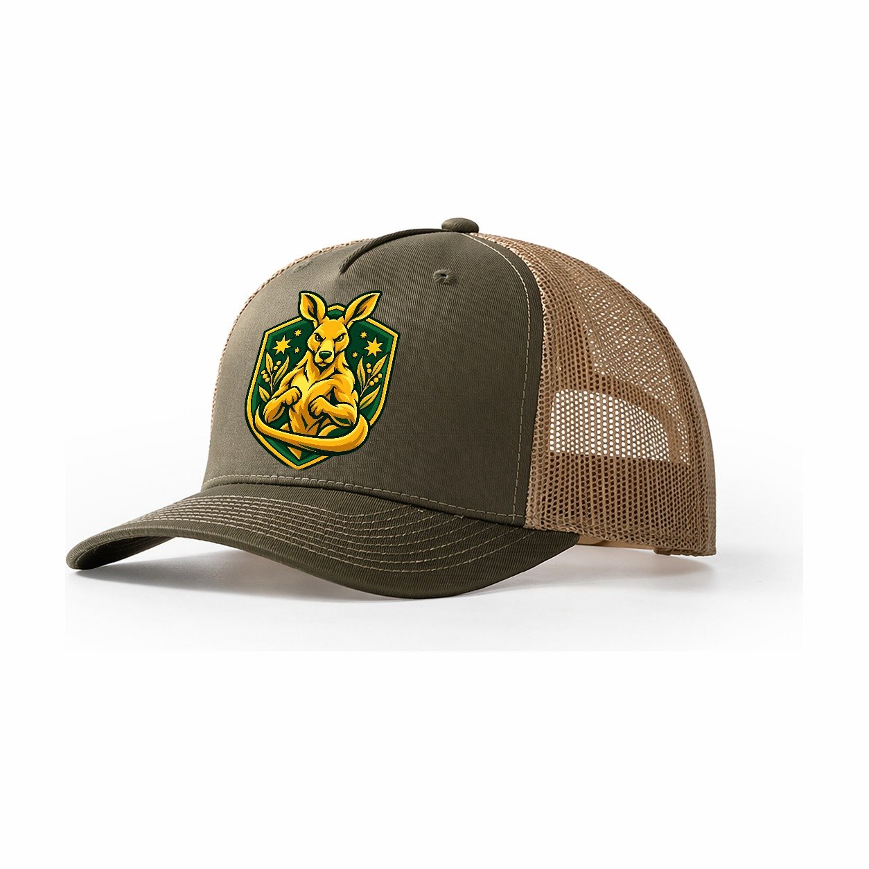 Australia Minimal Emblem Country Logos Trucker Hat – Olive Khaki
