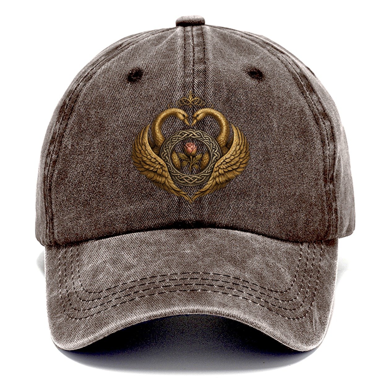 Claddagh Symbol Washed Classic Cap – Brown