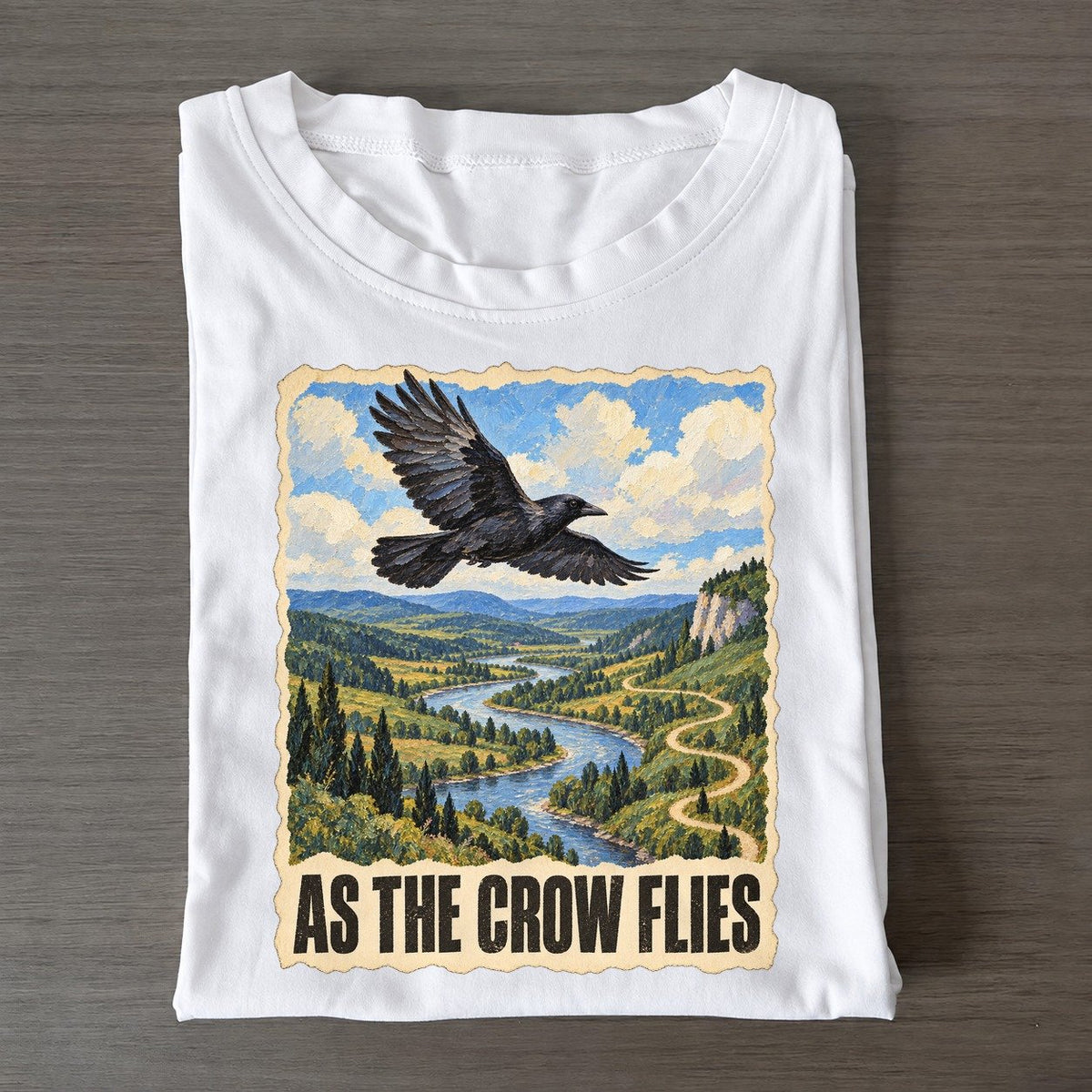 Crow As The Crow Flies Animal Puns Vol. 2 Classic T-shirt – White