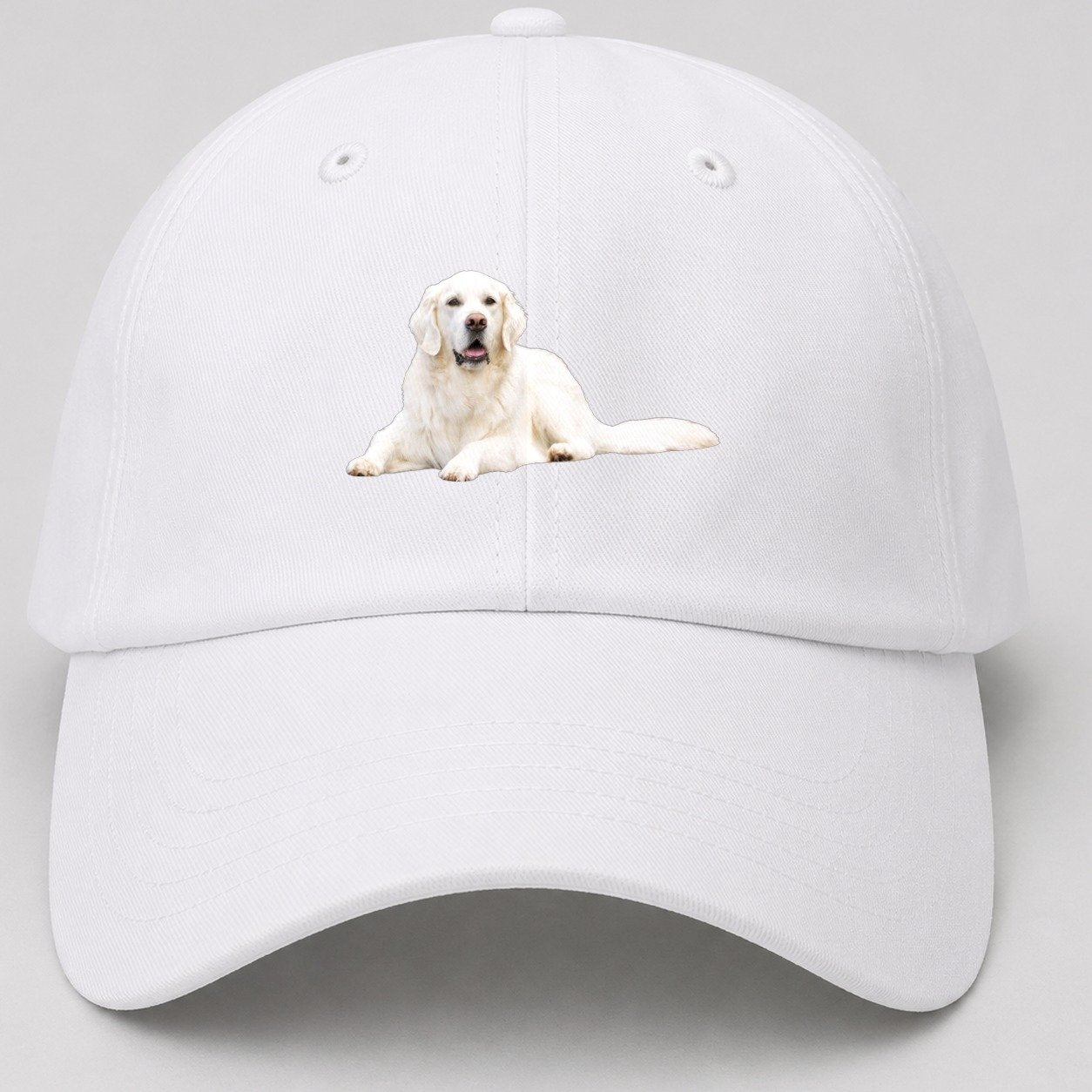 White English Cream Golden Retrievers Baseball Cap – White