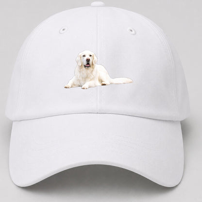 White English Cream Golden Retrievers Baseball Cap – White