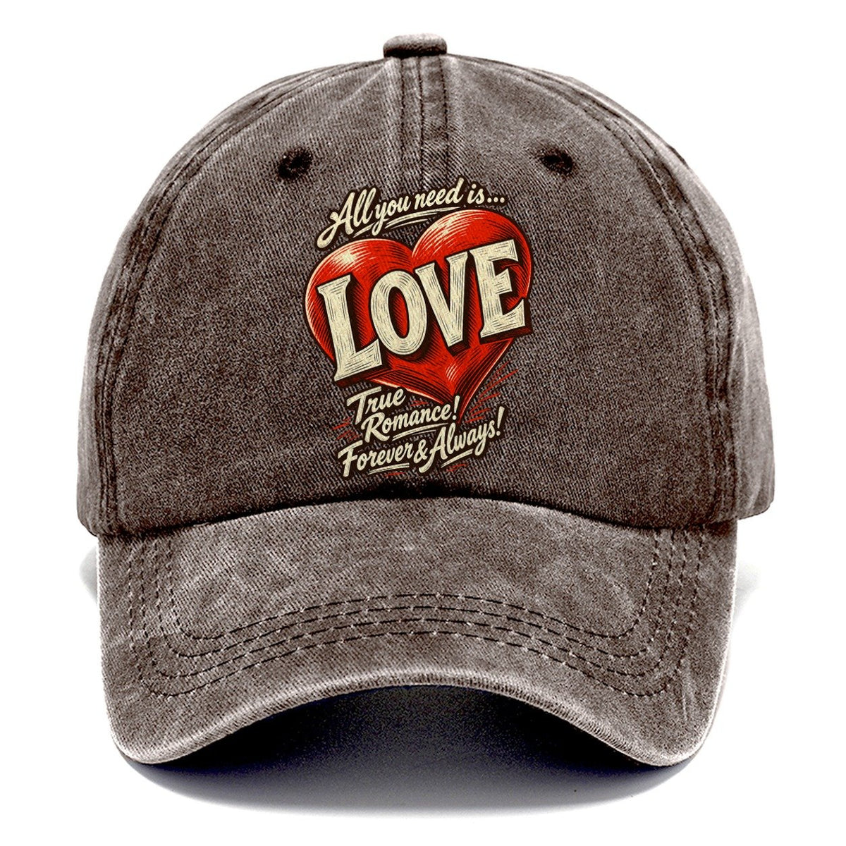 All You Need Is Love Heart Classic Cap – Brown
