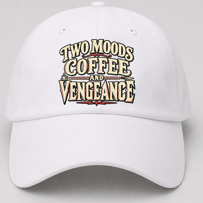 Two Moods Coffee And Vengeance American Wit Baseball Cap – White