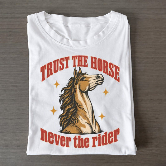 Never The Rider Unhinged Affirmations Classic T-shirt – White