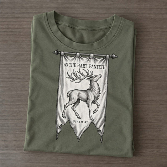As The Hart Panteth Beast And Banner Classic T-shirt – Army Green