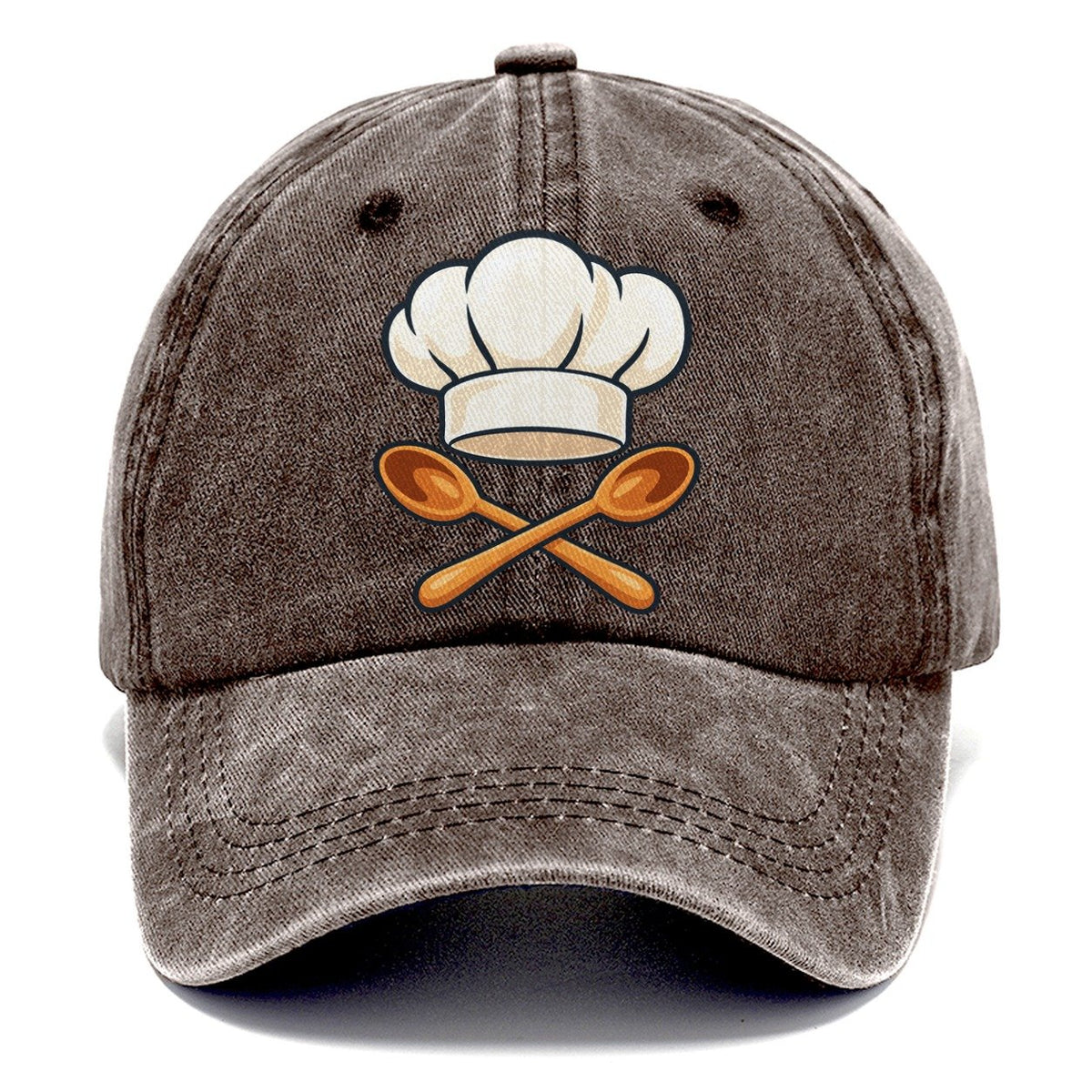 Reimagined Chef Hat & Crossed Spoons Classic Cap – Brown