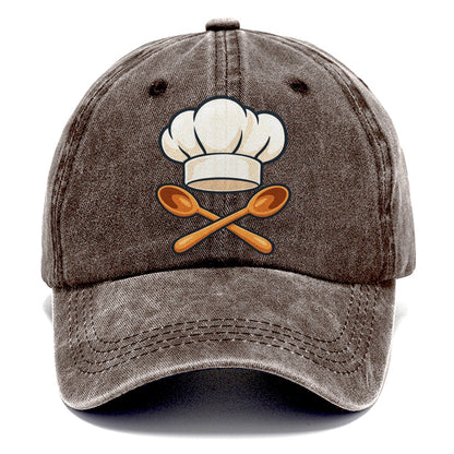 Reimagined Chef Hat & Crossed Spoons Classic Cap – Brown
