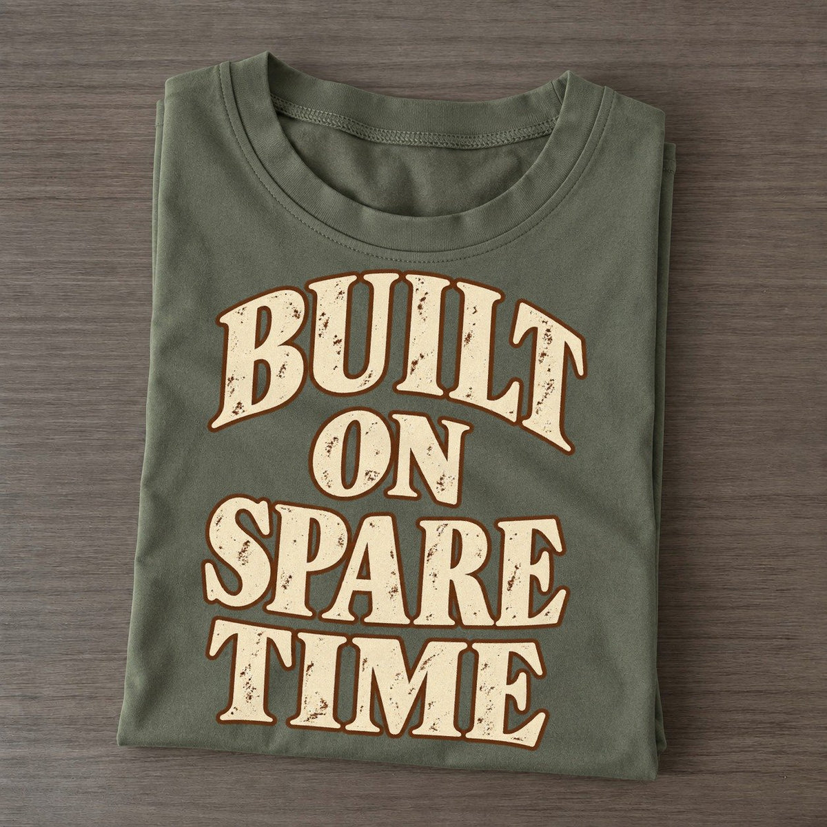 Built On Spare Time Character Club Classic T-shirt – Army Green