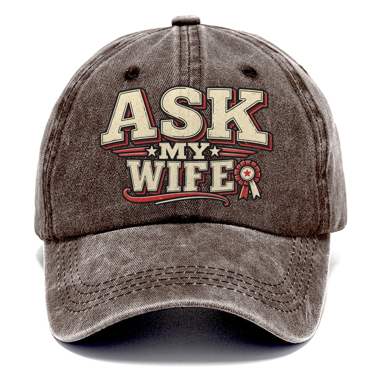 Ask My Wife American Wit Classic Cap – Brown
