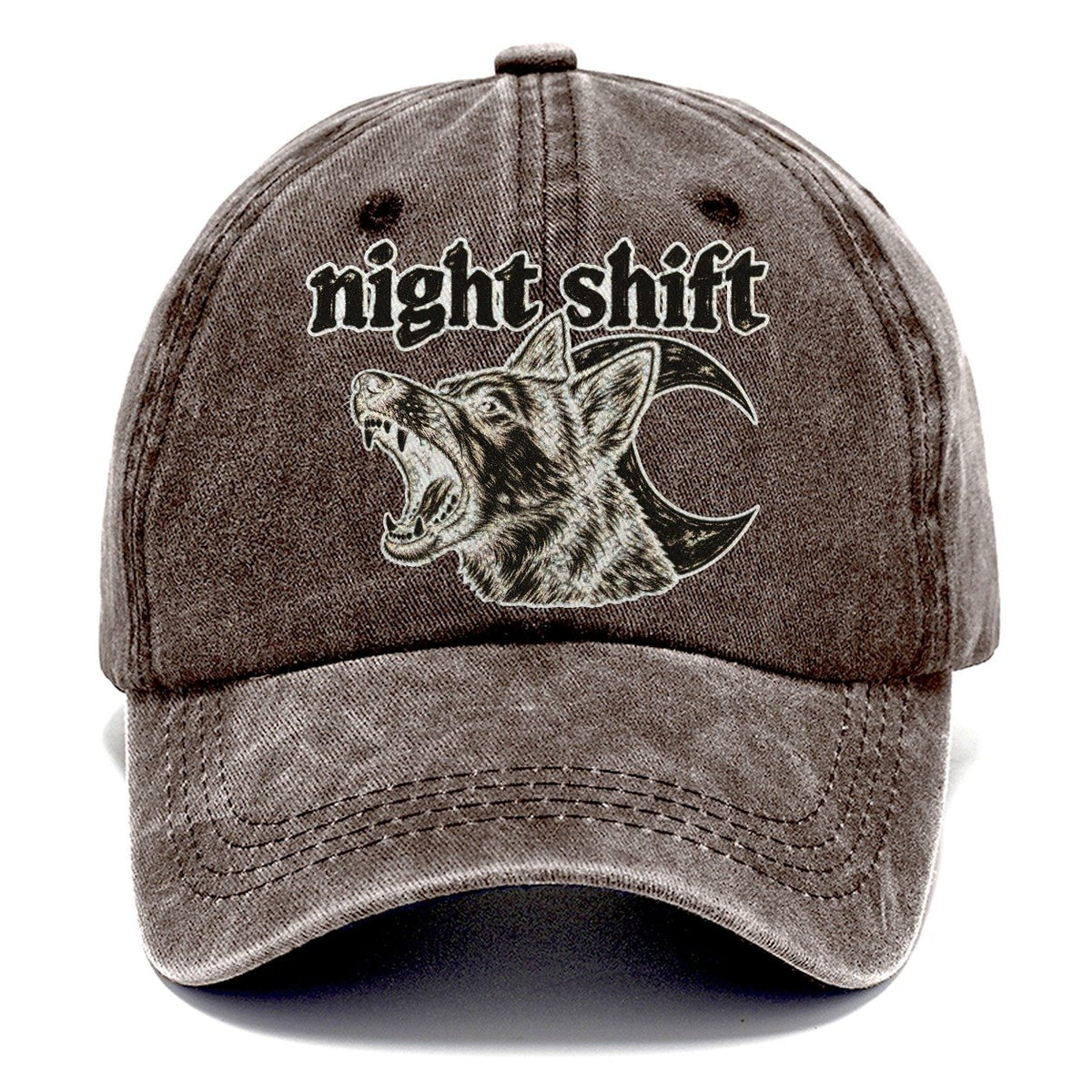 A Barking Dog Head Overlapping A Crescent Moon Bark For Me Classic Cap – Brown