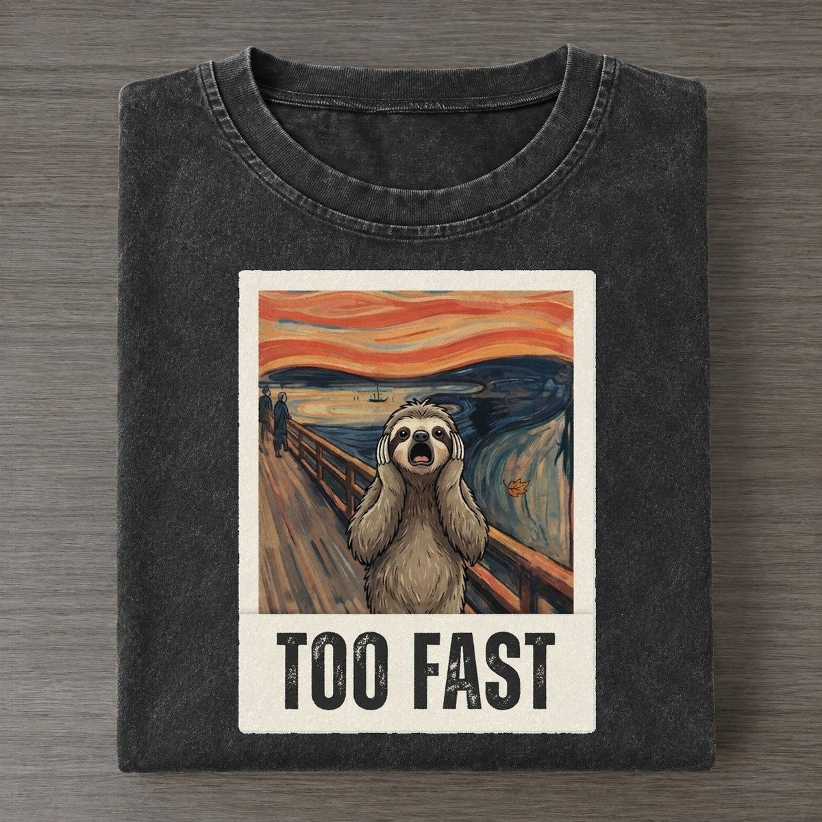 Sloth Scream Too Fast Scream Vintage T-shirt – Black