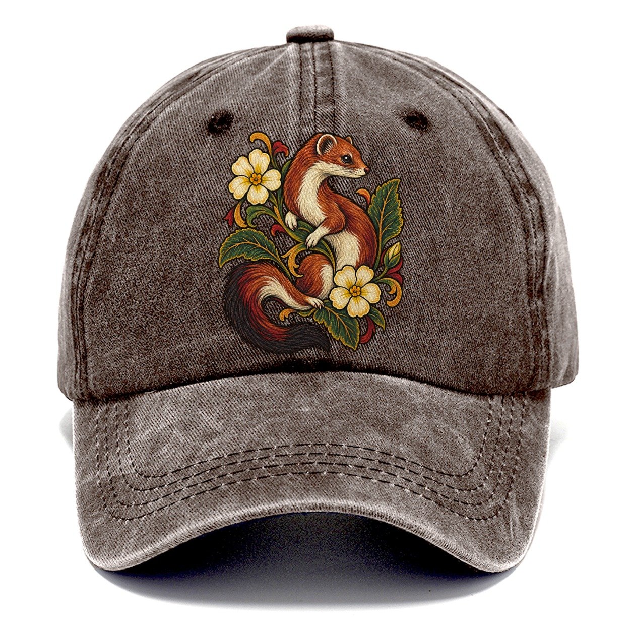 British Stoat And Primrose Uk Culture Heritage Classic Cap – Brown