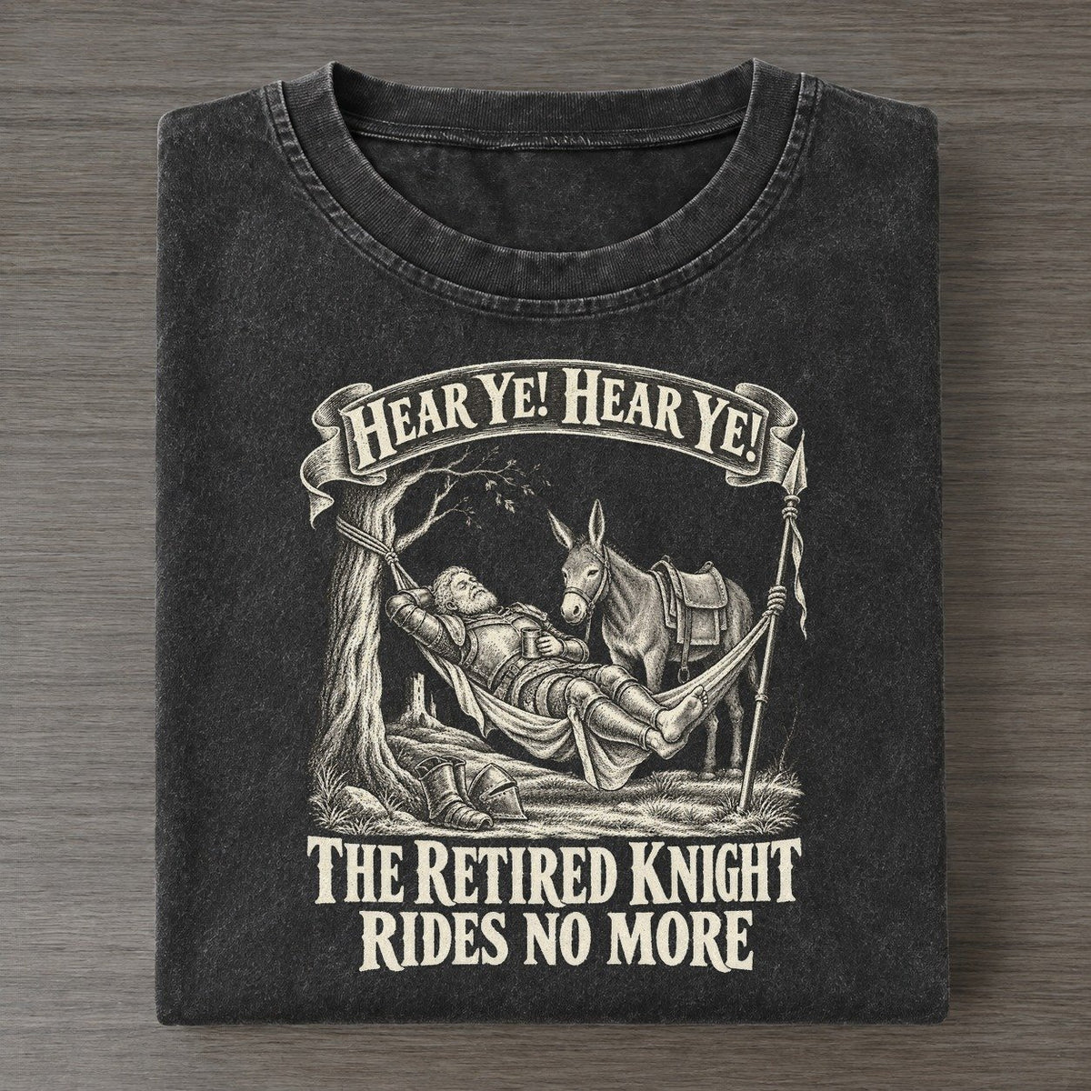 The Retired Knight In A Hammock Royal Decree Vintage T-shirt – Black