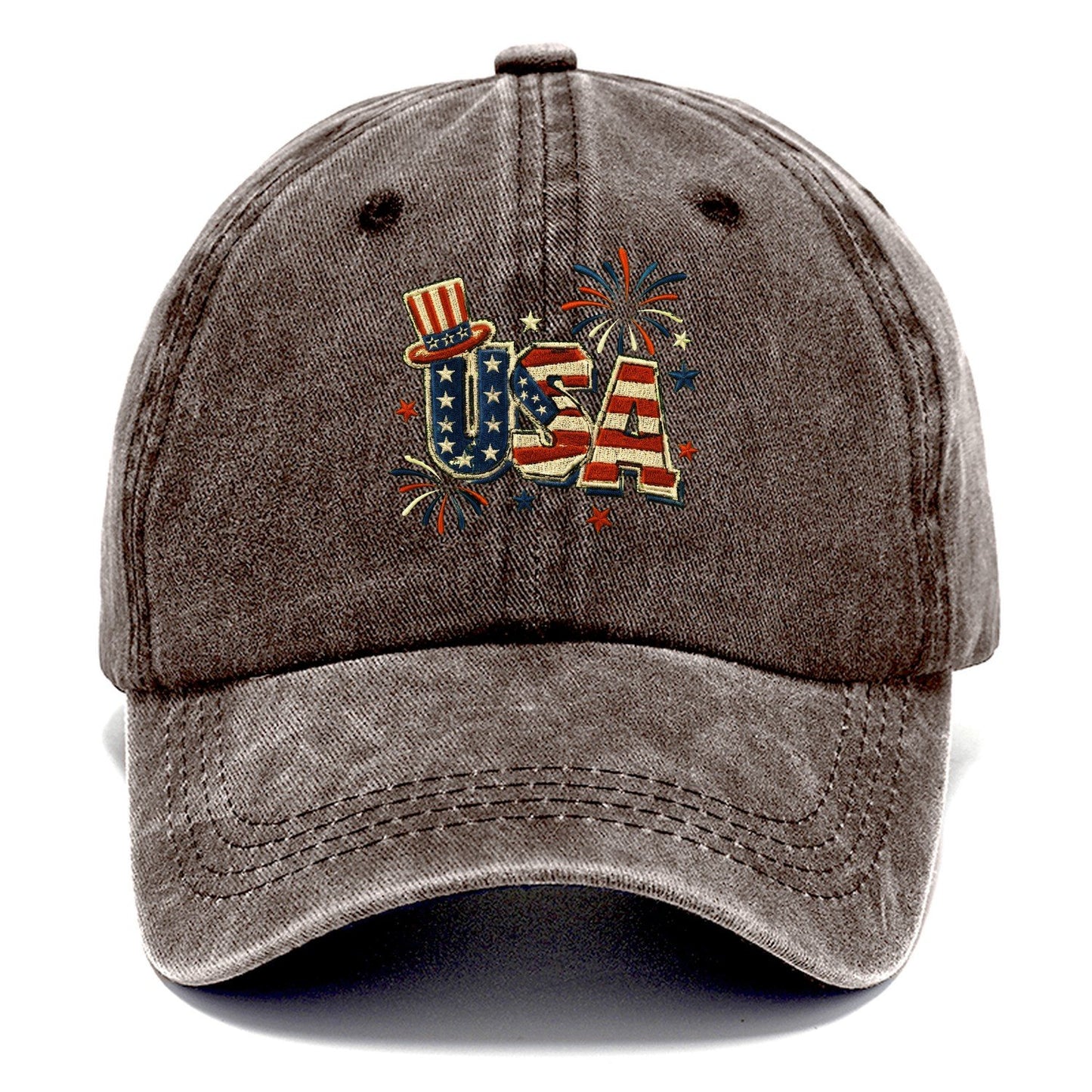 Usa Embroidery Patch Classic Cap – Brown