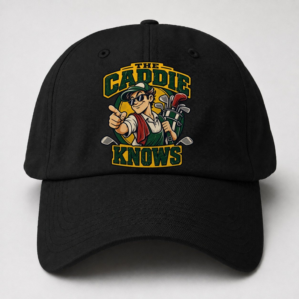 The Caddie Knows Golf Life Baseball Cap – Black