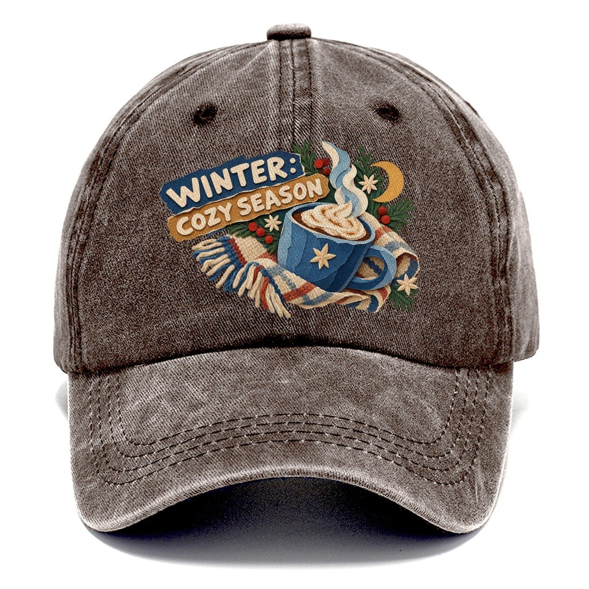 Winter Cozy Season Cocoa Cup Classic Cap – Brown