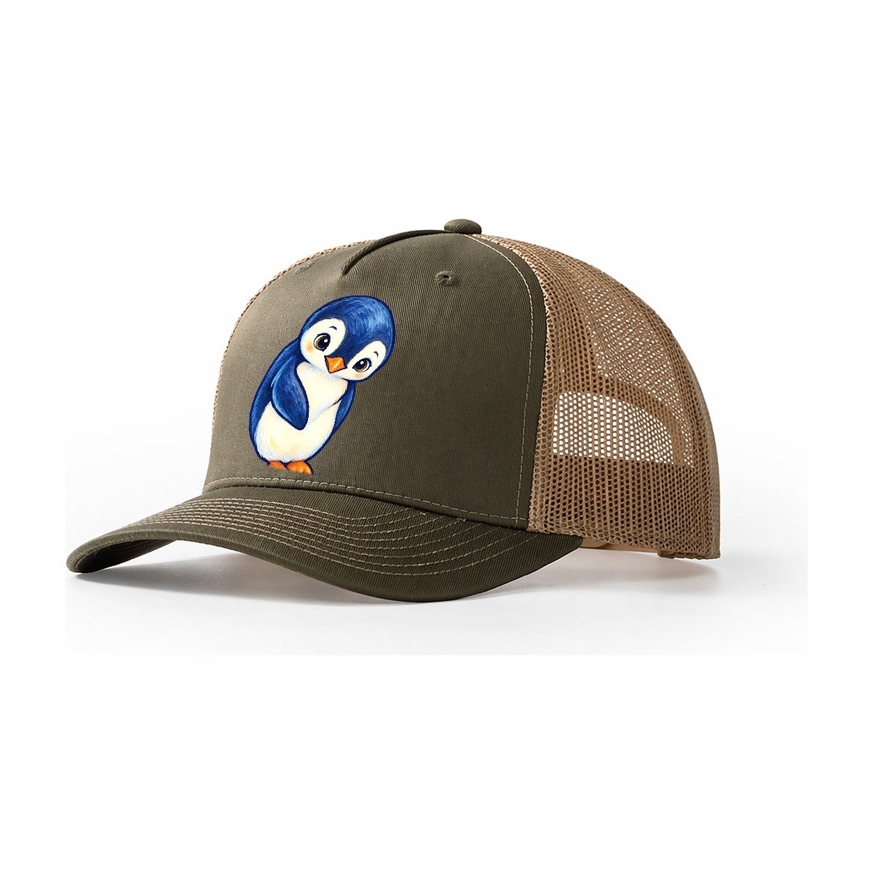 Penguin Little Bow Sea Sprite Trucker Hat – Olive Khaki