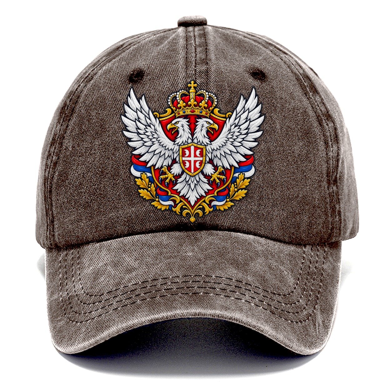 Serbia Heraldic Crest Country Logos Classic Cap – Brown