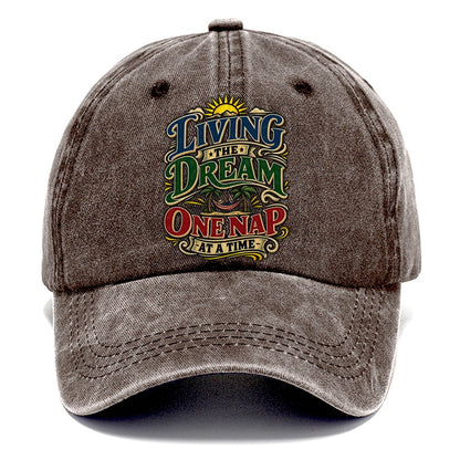 Living The Dream One Nap At A Time Retired Living Classic Cap – Brown