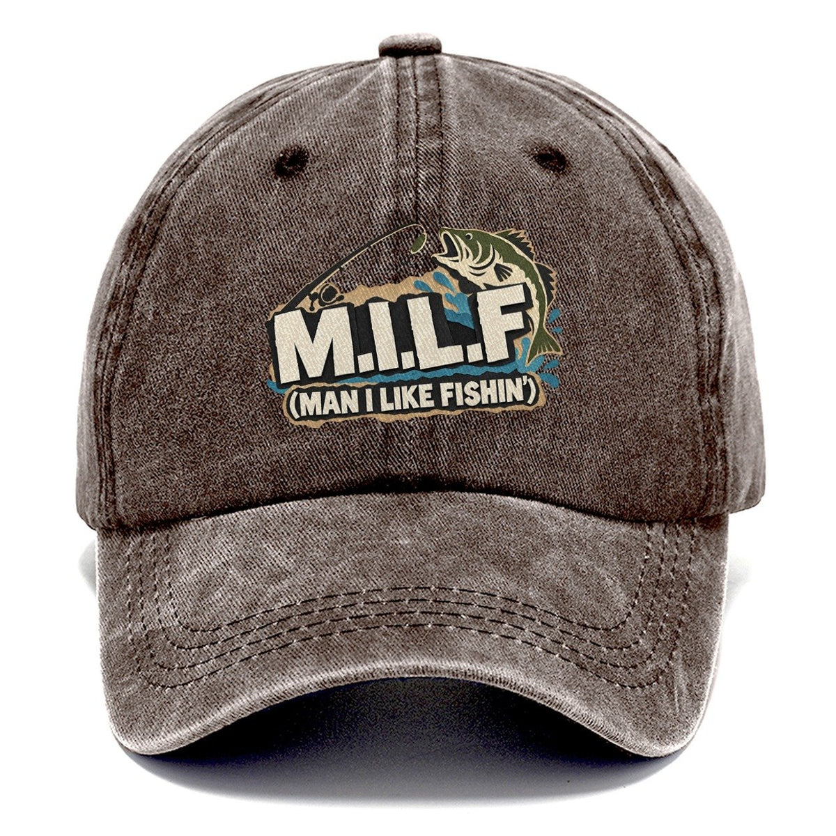 M.I.L.L.F. Man I Like Fishin' Classic Cap – Brown