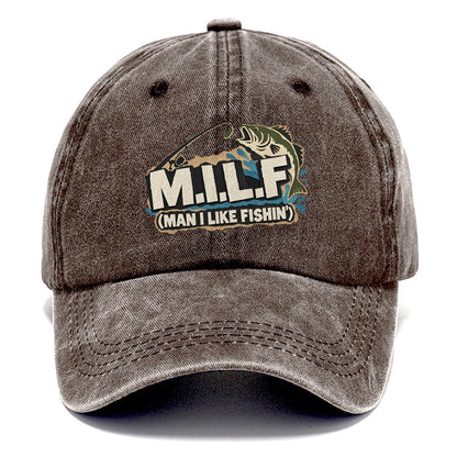 M.I.L.L.F. Man I Like Fishin' Classic Cap – Brown