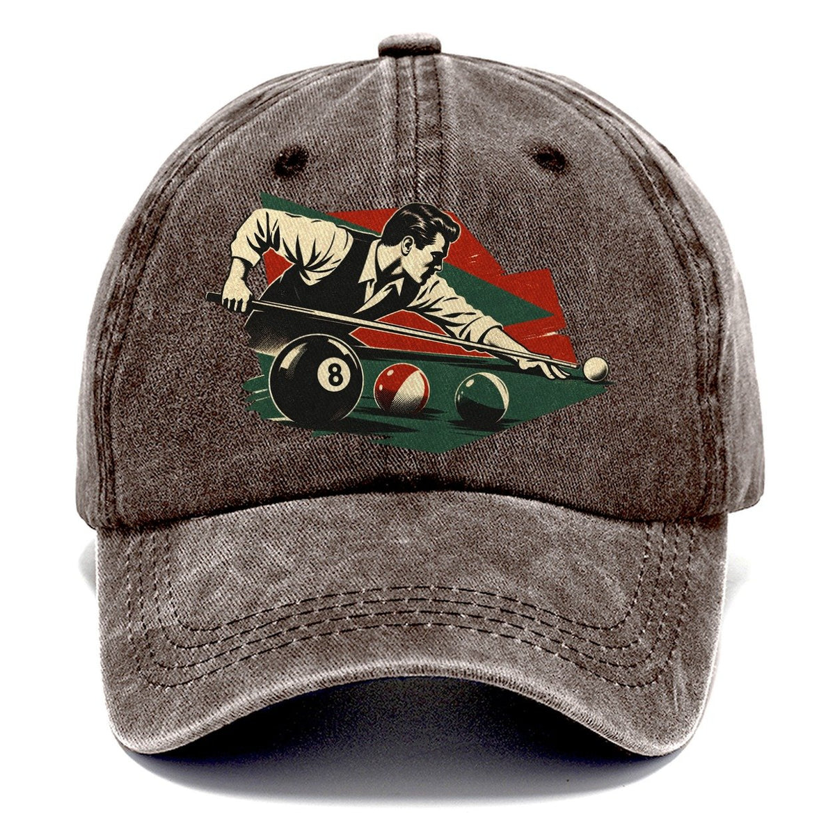 Pool Player with 8 Ball Classic Cap – Brown