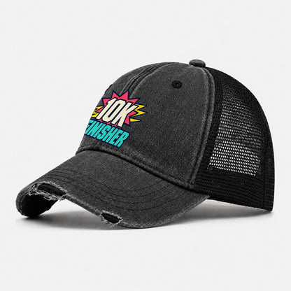 10K Finisher 90S Running Clubs Washed Trucker Hat – Black