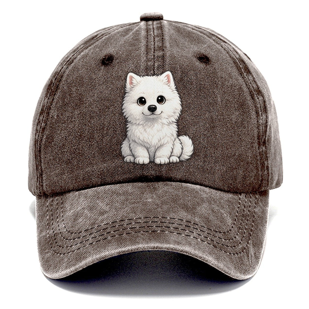 Samoyed Sitting Sweetheart Classic Cap – Brown