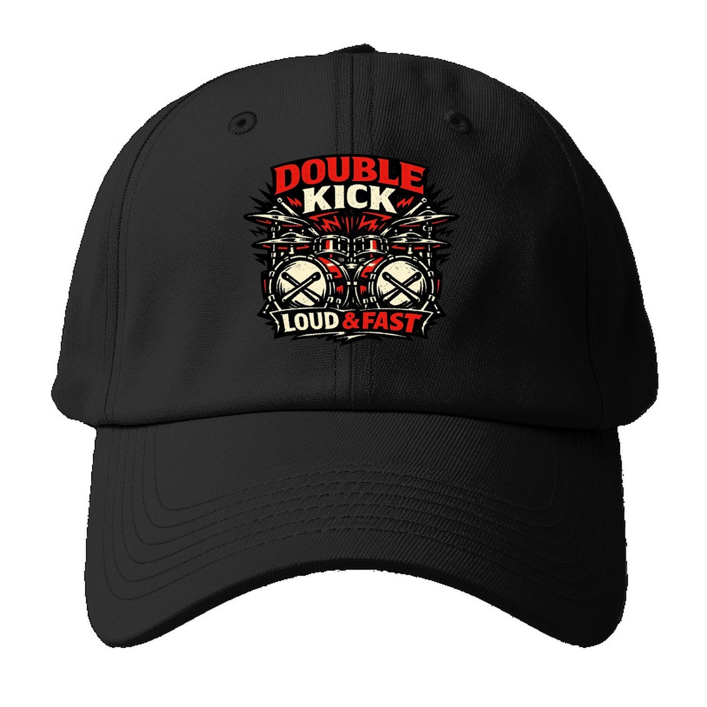 Double Bass Drums Baseball Cap – Black