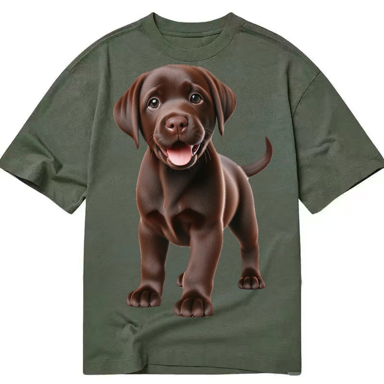 Chocolate Labrador Classic T-shirt – Army Green