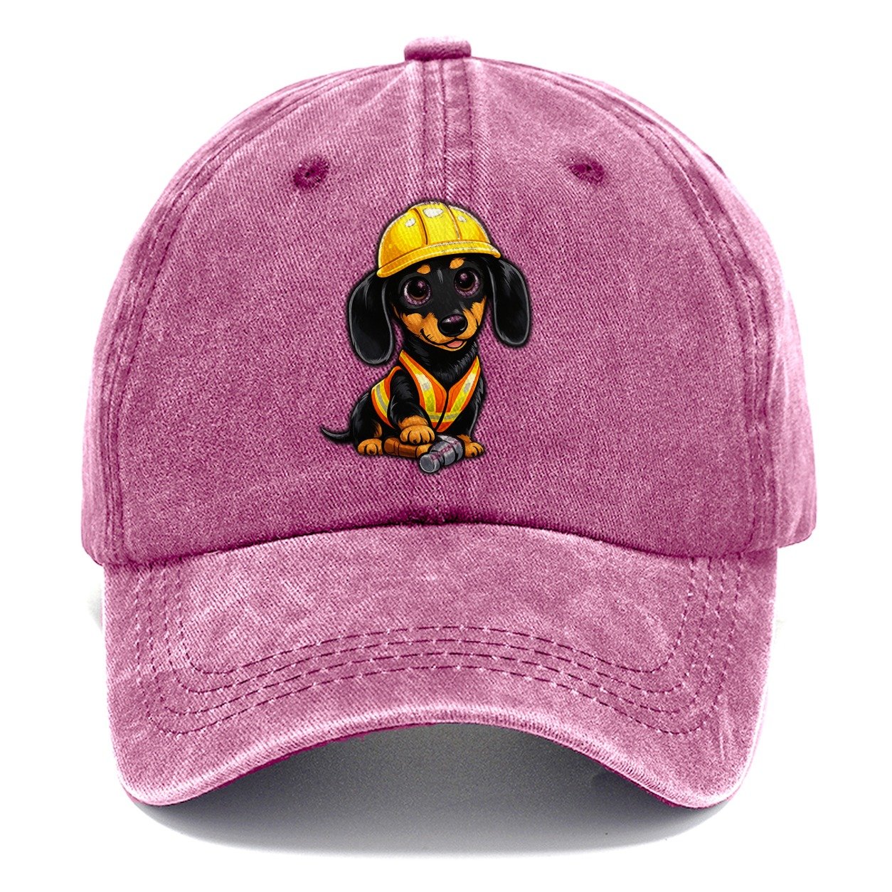 Dachshund Construction Worker Classic Cap – Dusty Rose
