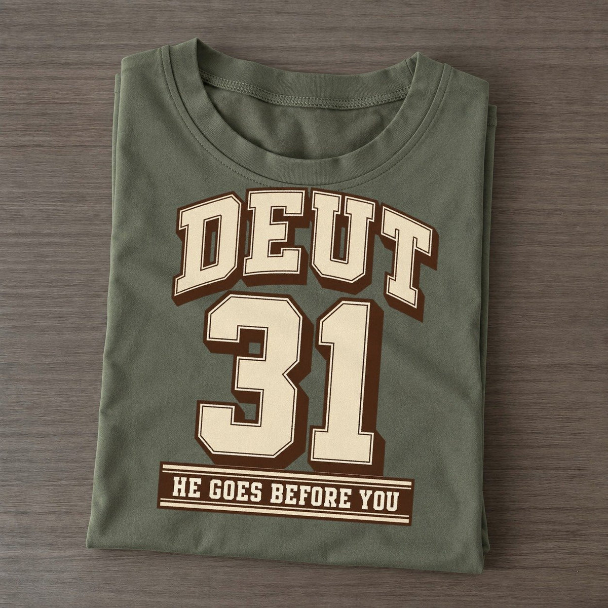 Deuteronomy 31 Varsity Chapel Varsity Classic T-shirt – Army Green
