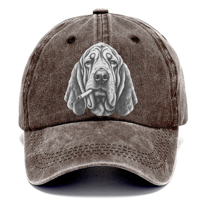 Bloodhound A Loosely Hand Rolled Cigarette Smoking Dogs Smoking Dogs Portraits Classic Cap – Brown