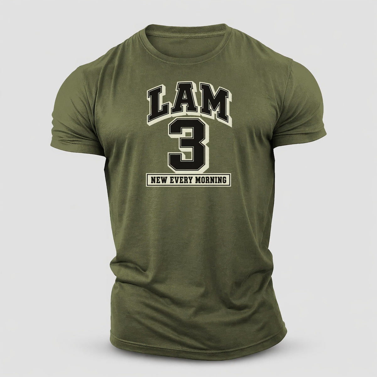 Lamentations 3 Varsity Chapel Varsity Cotton T-Shirt – Army Green