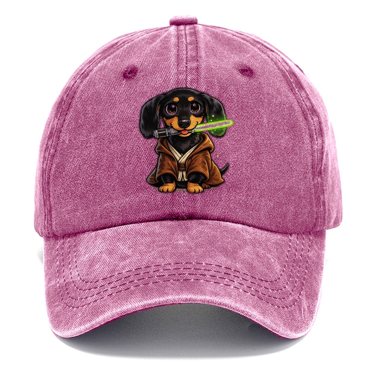 Jedi Dachshund Lightsaber Classic Cap – Dusty Rose