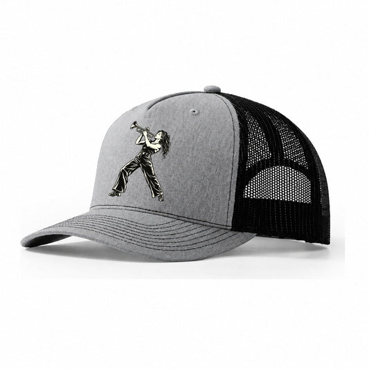 Trumpeter High Note Lean Global Music Ink Figures Trucker Hat – Sport Grey Black