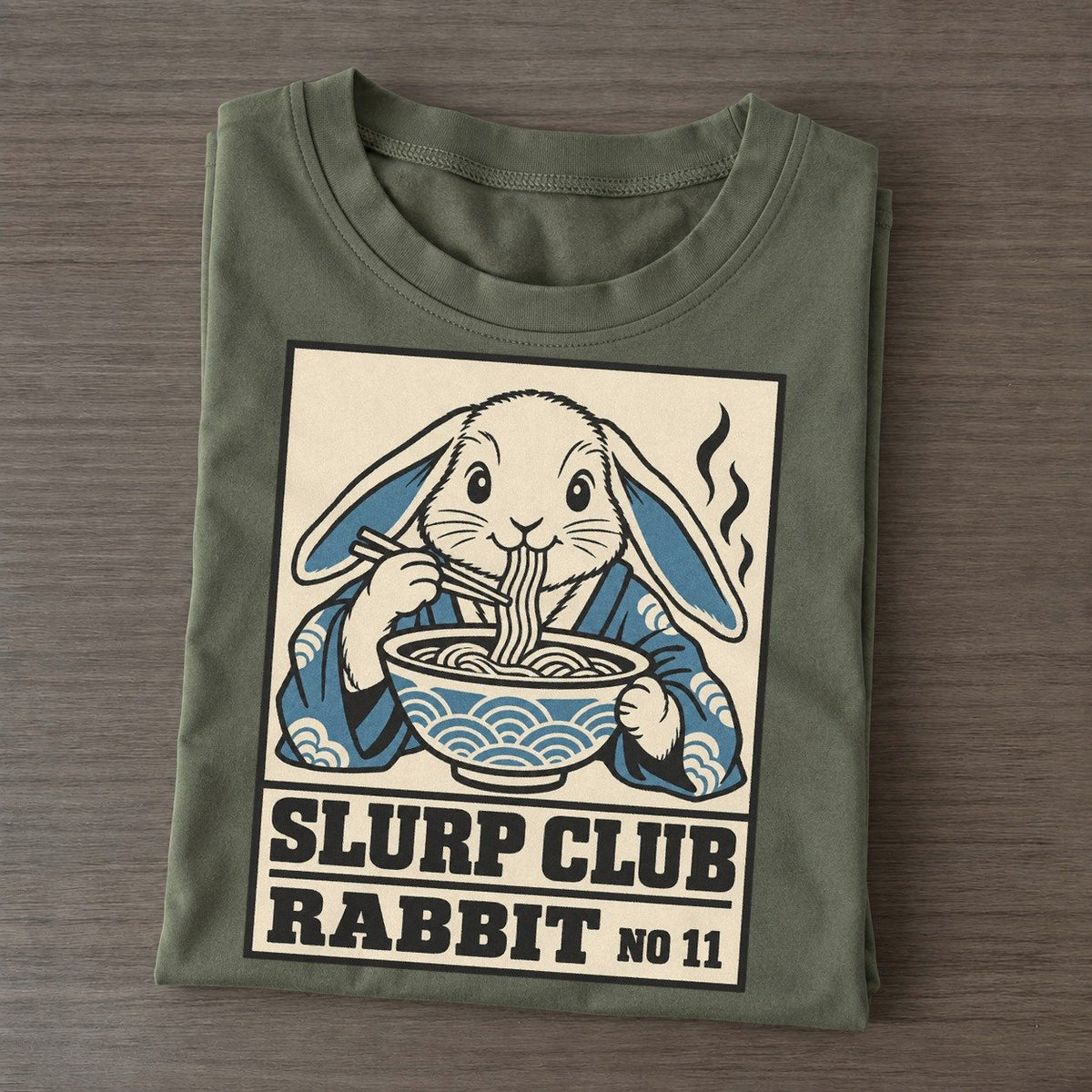 Rabbit Veg Slurp Club Classic T-shirt – Army Green