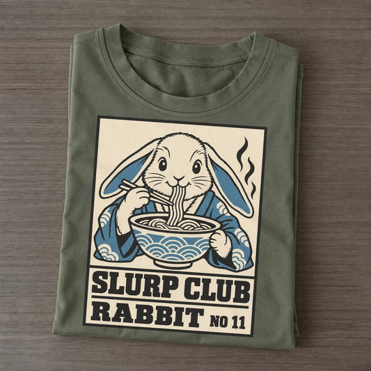 Rabbit Veg Slurp Club Classic T-shirt – Army Green