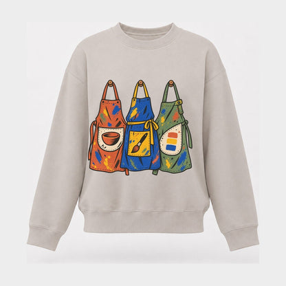 Class Apron Row Clay Color Makers Women's Crewneck Sweatshirt – Beige