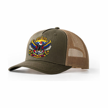 Colombia Heraldic Crest Country Logos Trucker Hat – Olive Khaki