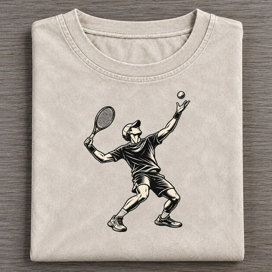 Tennis Trophy Serve Global Sports Ink Figures Vintage T-shirt – Off White
