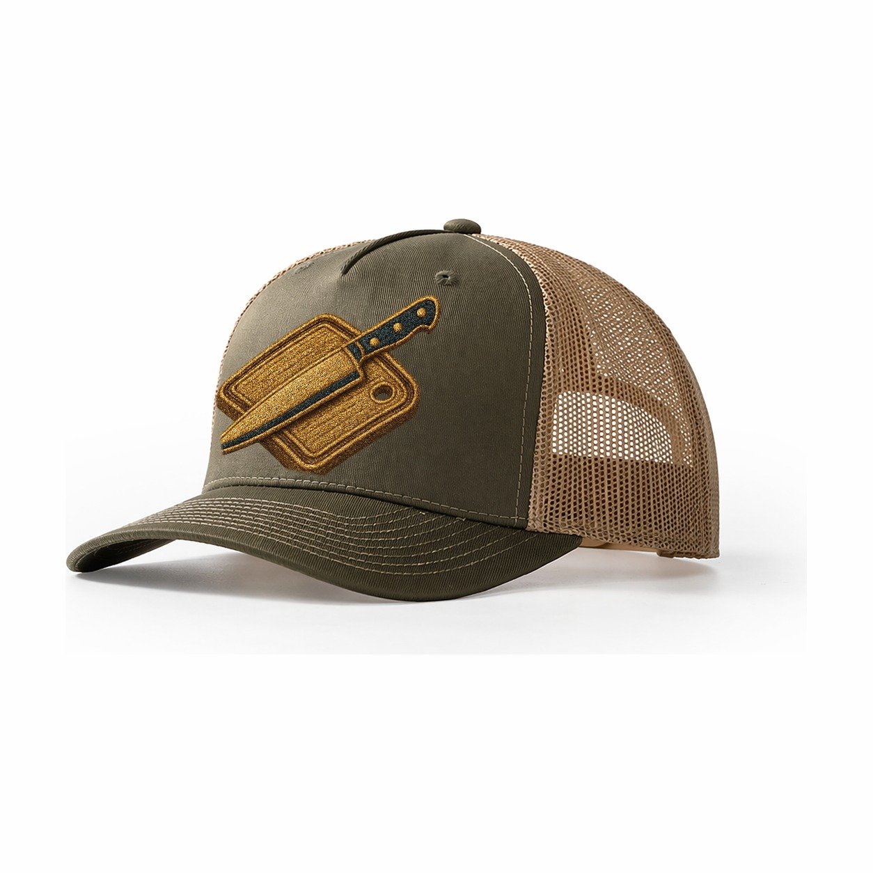 Chef Knife With Cutting Board Culinary Enthusiast Trucker Hat – Olive-Khaki