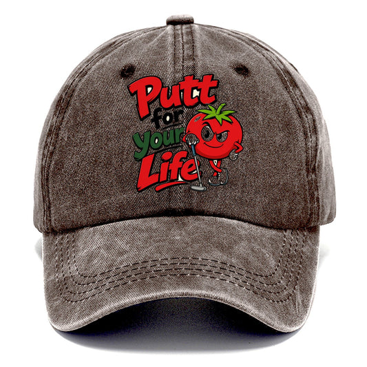 Putt For Your Life Golf Classic Cap – Brown