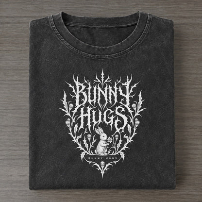 Bunny Hugs Unreadable Feelings Vintage T-shirt – Black